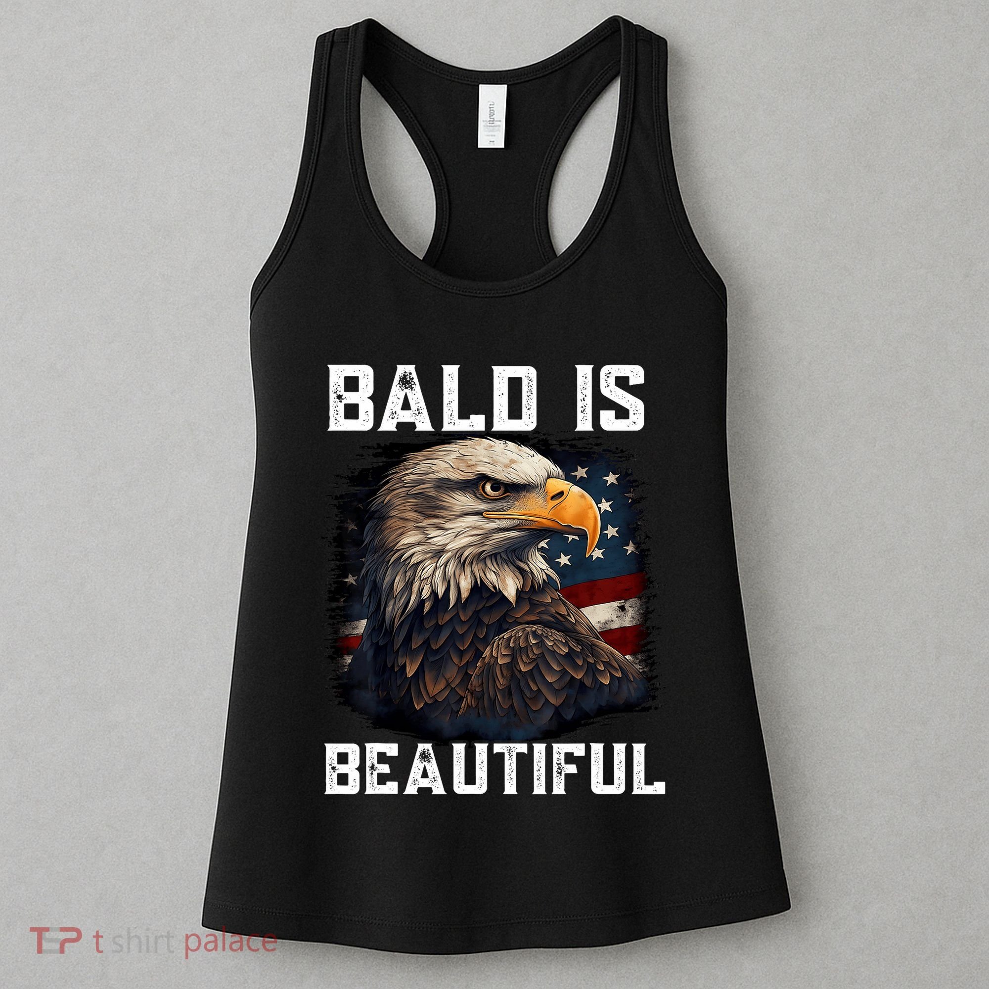 Bald Is Beautiful 4th Of July Independence Day Bald Eagle Women's Tank Top
