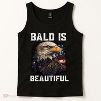Bald Is Beautiful 4th Of July Independence Day Bald Eagle Tank Top thumb 2