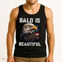 Bald Is Beautiful 4th Of July Independence Day Bald Eagle Tank Top thumb 3