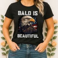 Bald Is Beautiful 4th Of July Independence Day Bald Eagle Women's T-Shirt thumb 2