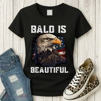 Bald Is Beautiful 4th Of July Independence Day Bald Eagle Women's T-Shirt thumb 3