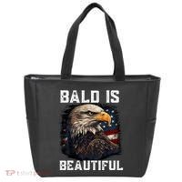 Bald Is Beautiful 4th Of July Independence Day Bald Eagle Tote Bag thumb 0