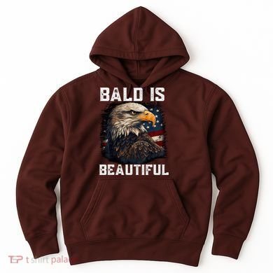 Bald Is Beautiful 4th Of July Independence Day Bald Eagle Hoodie