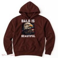Bald Is Beautiful 4th Of July Independence Day Bald Eagle Hoodie thumb 0