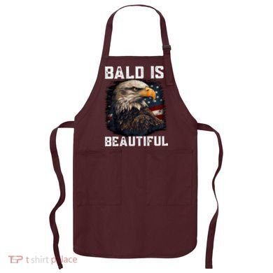 Bald Is Beautiful 4th Of July Independence Day Bald Eagle Apron