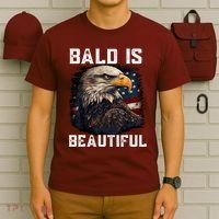 Bald Is Beautiful 4th Of July Independence Day Bald Eagle T-Shirt thumb 6