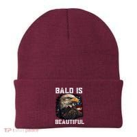 Bald Is Beautiful 4th Of July Independence Day Bald Eagle Beanie thumb 0