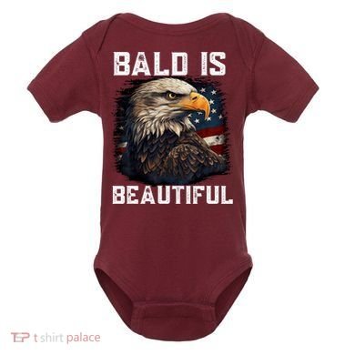 Bald Is Beautiful 4th Of July Independence Day Bald Eagle Baby Bodysuit