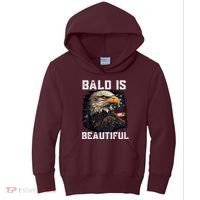 Bald Is Beautiful 4th Of July Independence Day Bald Eagle Kids Hoodie thumb 0
