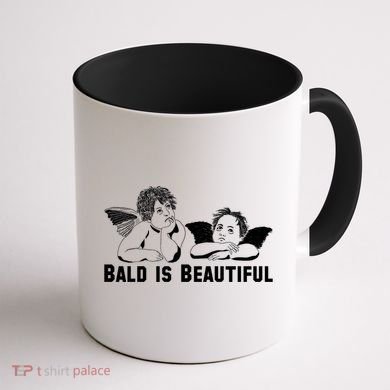 Bald Is Beautiful Angels Black Gift Coffee Mug back