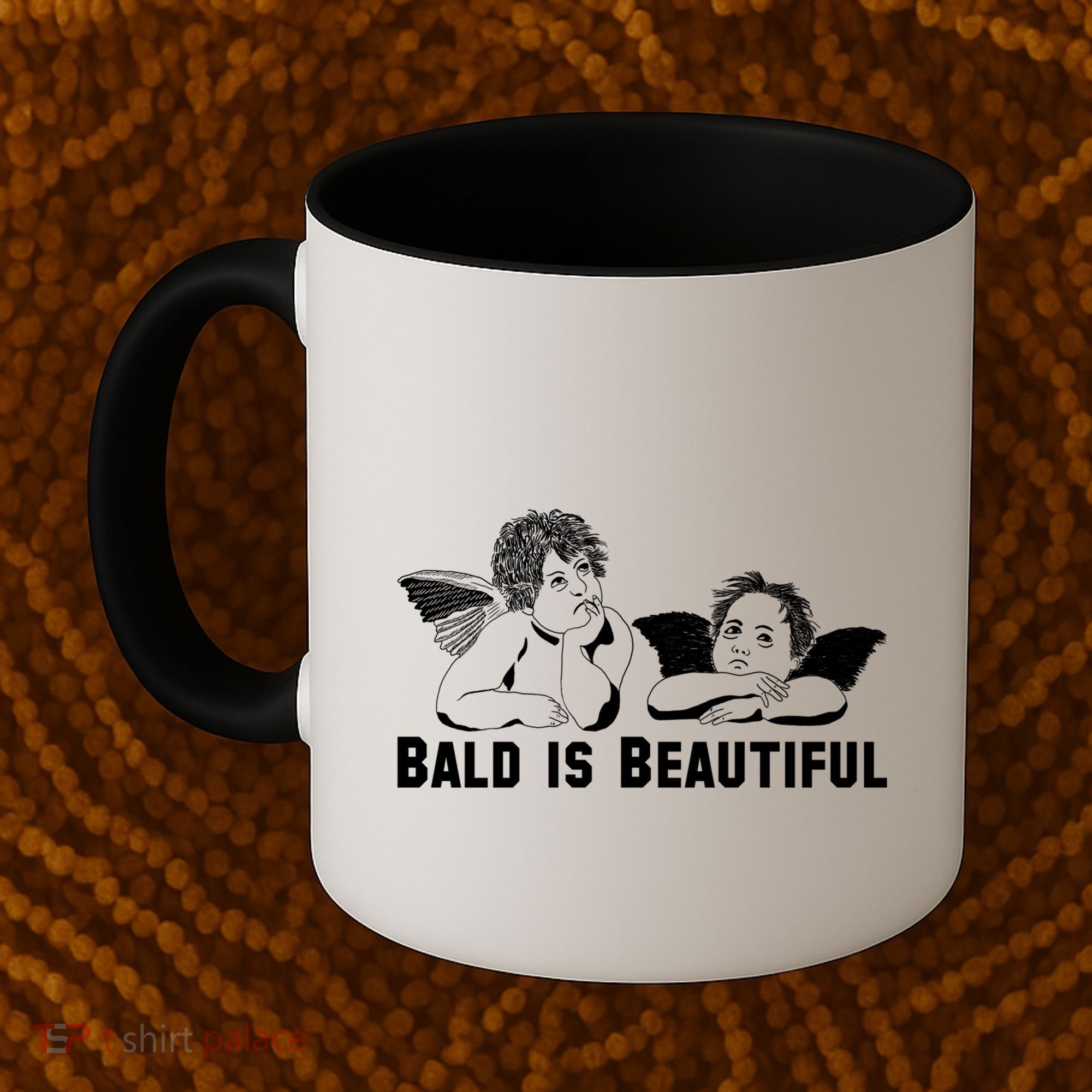 Bald Is Beautiful Angels Black Gift Coffee Mug