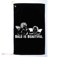 Bald Is Beautiful Angels Black Gift Golf Towel thumb 0
