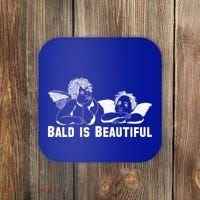 Bald Is Beautiful Angels Black Gift Coaster thumb 0