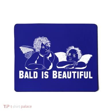 Bald Is Beautiful Angels Black Gift Mousepad