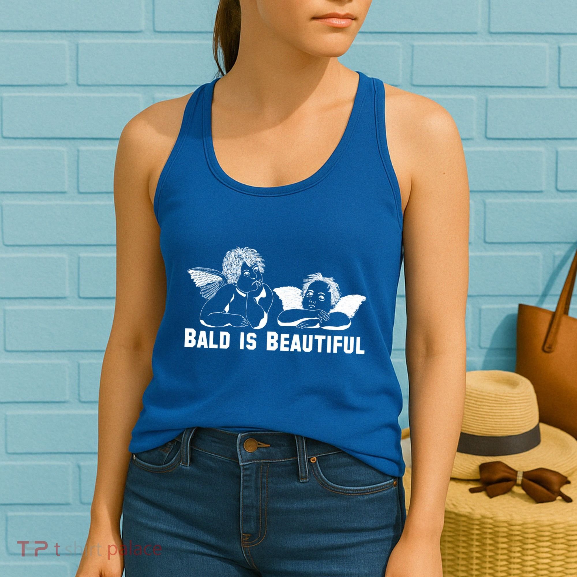 Bald Is Beautiful Angels Black Gift Women's Tank Top