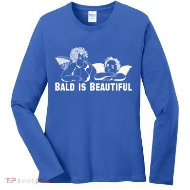 Bald Is Beautiful Angels Black Gift Women's Long Sleeve Shirt