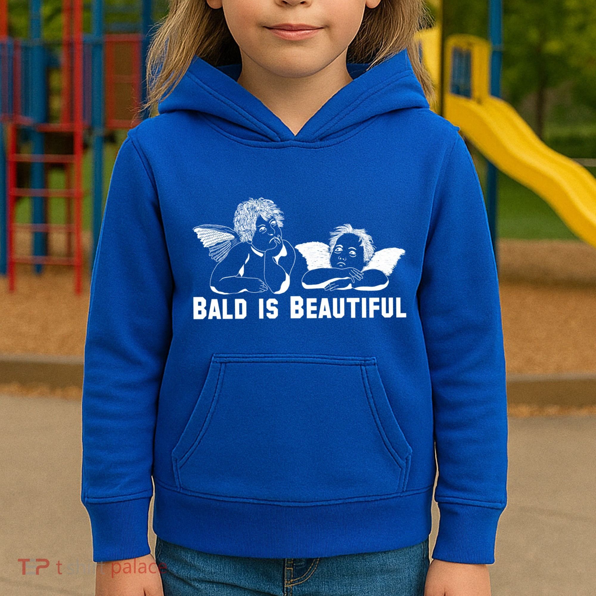 Bald Is Beautiful Angels Black Gift Kids Hoodie
