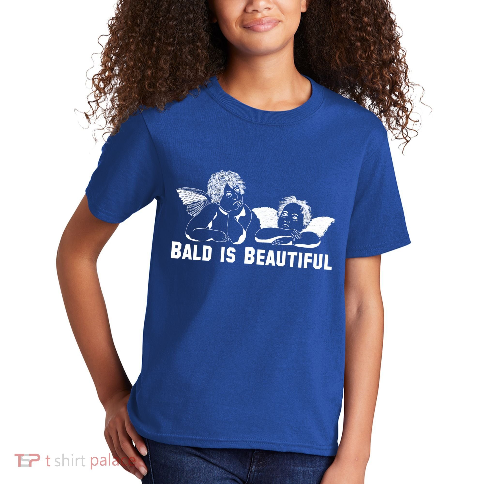 Bald Is Beautiful Angels Black Gift Kids T-Shirt