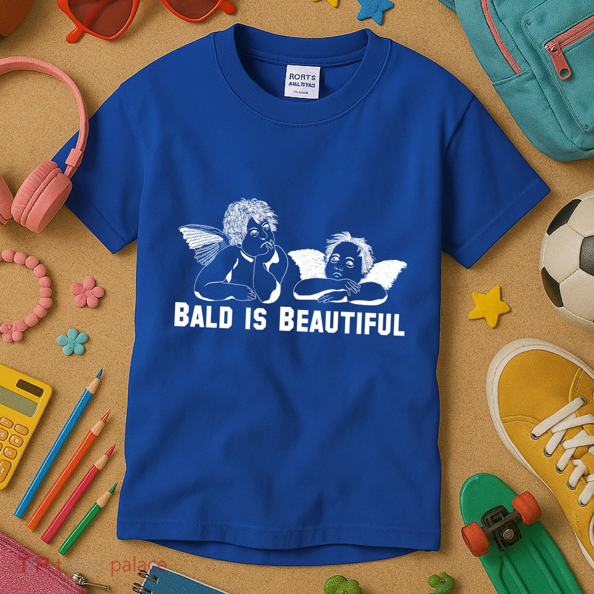 Bald Is Beautiful Angels Black Gift Kids T-Shirt