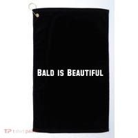 Bald Is Beautiful Black Gift Golf Towel thumb 0