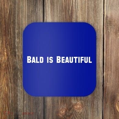 Bald Is Beautiful Black Gift Coaster