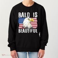 Bald Is Beautiful 4th Of July Independence Day Bald Eagle Women's Sweatshirt thumb 0