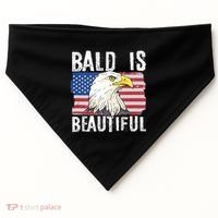 Bald Is Beautiful 4th Of July Independence Day Bald Eagle USA-Made Doggie Bandana thumb 0
