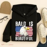 Bald Is Beautiful 4th Of July Independence Day Bald Eagle Hoodie thumb 4