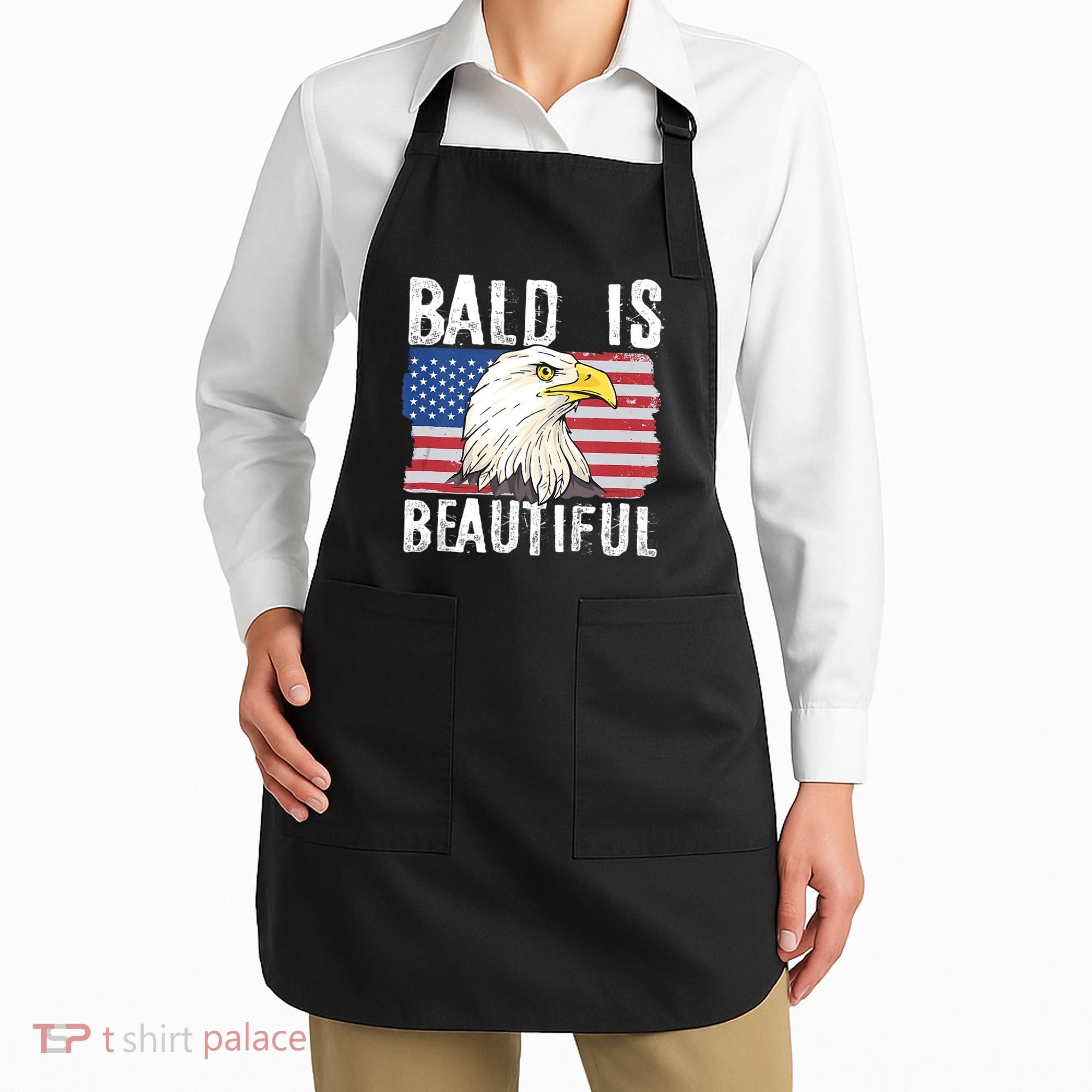 Bald Is Beautiful 4th Of July Independence Day Bald Eagle Apron