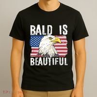 Bald Is Beautiful 4th Of July Independence Day Bald Eagle T-Shirt thumb 3