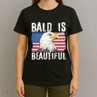 Bald Is Beautiful 4th Of July Independence Day Bald Eagle T-Shirt thumb 4