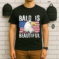 Bald Is Beautiful 4th Of July Independence Day Bald Eagle T-Shirt thumb 6