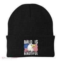 Bald Is Beautiful 4th Of July Independence Day Bald Eagle Beanie thumb 0