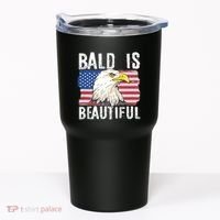 Bald Is Beautiful 4th Of July Independence Day Bald Eagle Tumbler thumb 0