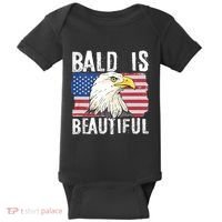 Bald Is Beautiful 4th Of July Independence Day Bald Eagle Baby Bodysuit thumb 0