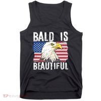 Bald Is Beautiful 4th Of July Independence Day Bald Eagle Tank Top thumb 0