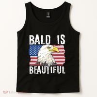 Bald Is Beautiful 4th Of July Independence Day Bald Eagle Tank Top thumb 2