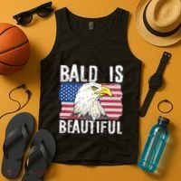 Bald Is Beautiful 4th Of July Independence Day Bald Eagle Tank Top thumb 4