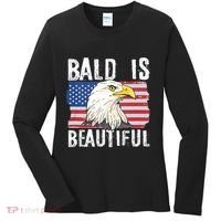 Bald Is Beautiful 4th Of July Independence Day Bald Eagle Women's Long Sleeve Shirt thumb 0