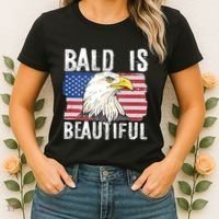 Bald Is Beautiful 4th Of July Independence Day Bald Eagle Women's T-Shirt thumb 2