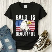 Bald Is Beautiful 4th Of July Independence Day Bald Eagle Women's T-Shirt thumb 3