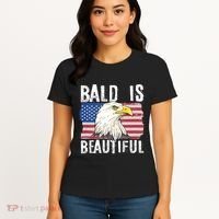 Bald Is Beautiful 4th Of July Independence Day Bald Eagle Women's T-Shirt thumb 4
