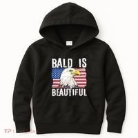 Bald Is Beautiful 4th Of July Independence Day Bald Eagle Kids Hoodie thumb 0