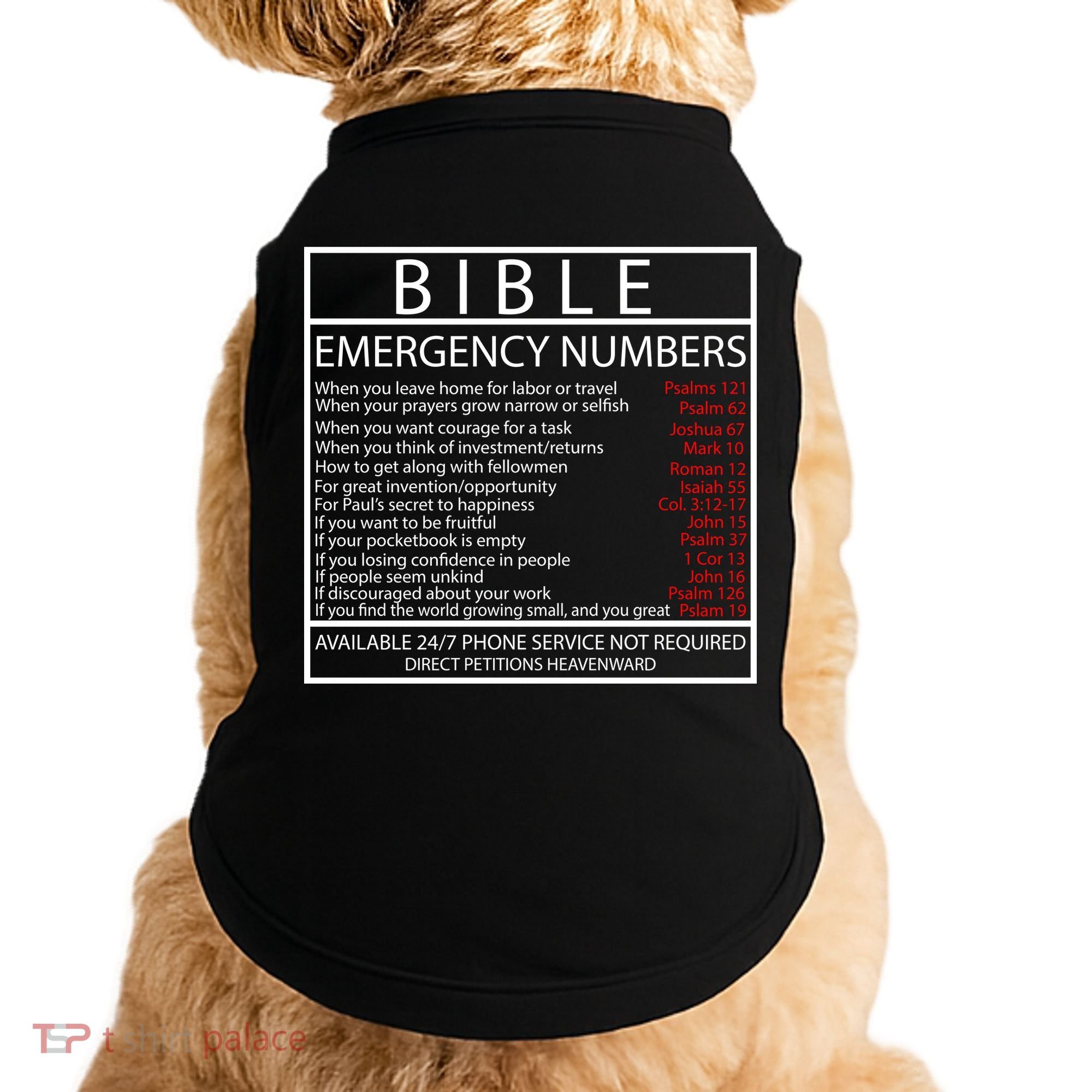 Bible Emergency Hotline Numbers Doggie Tank