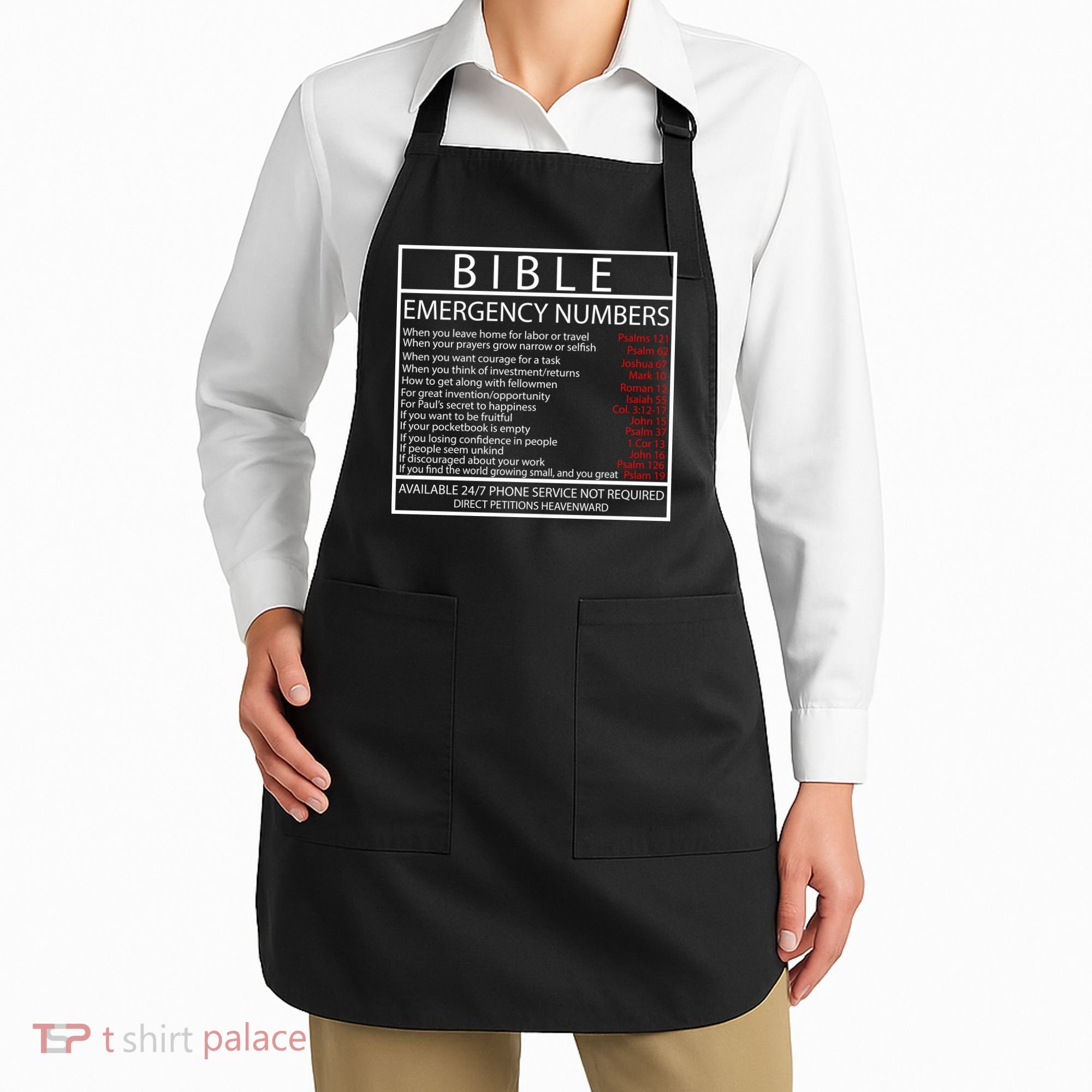 Bible Emergency Hotline Numbers Apron