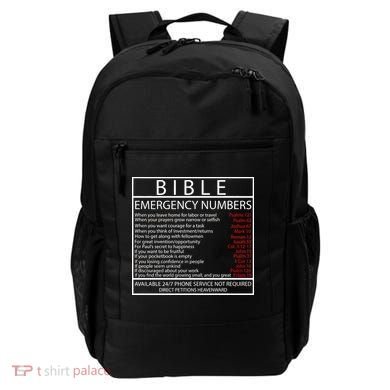 Bible Emergency Hotline Numbers Backpack