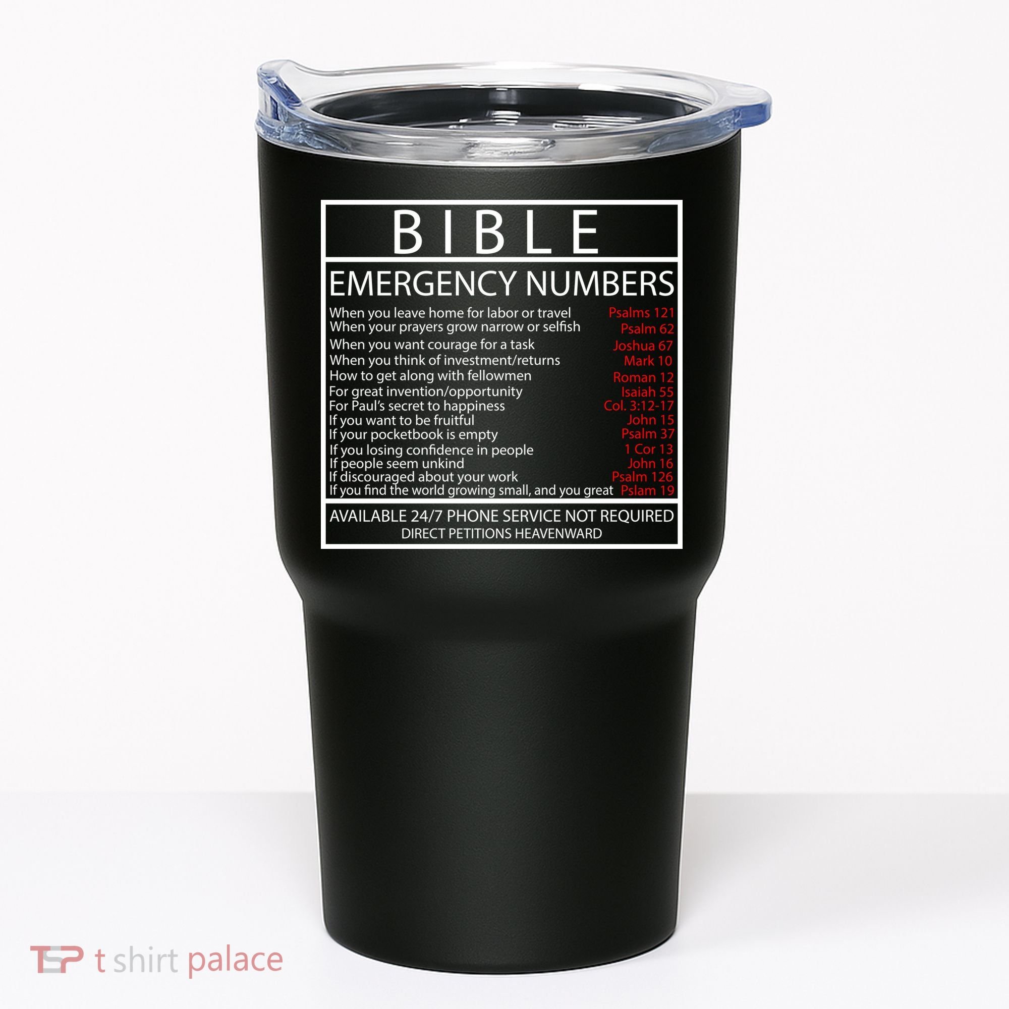 Bible Emergency Hotline Numbers Tumbler