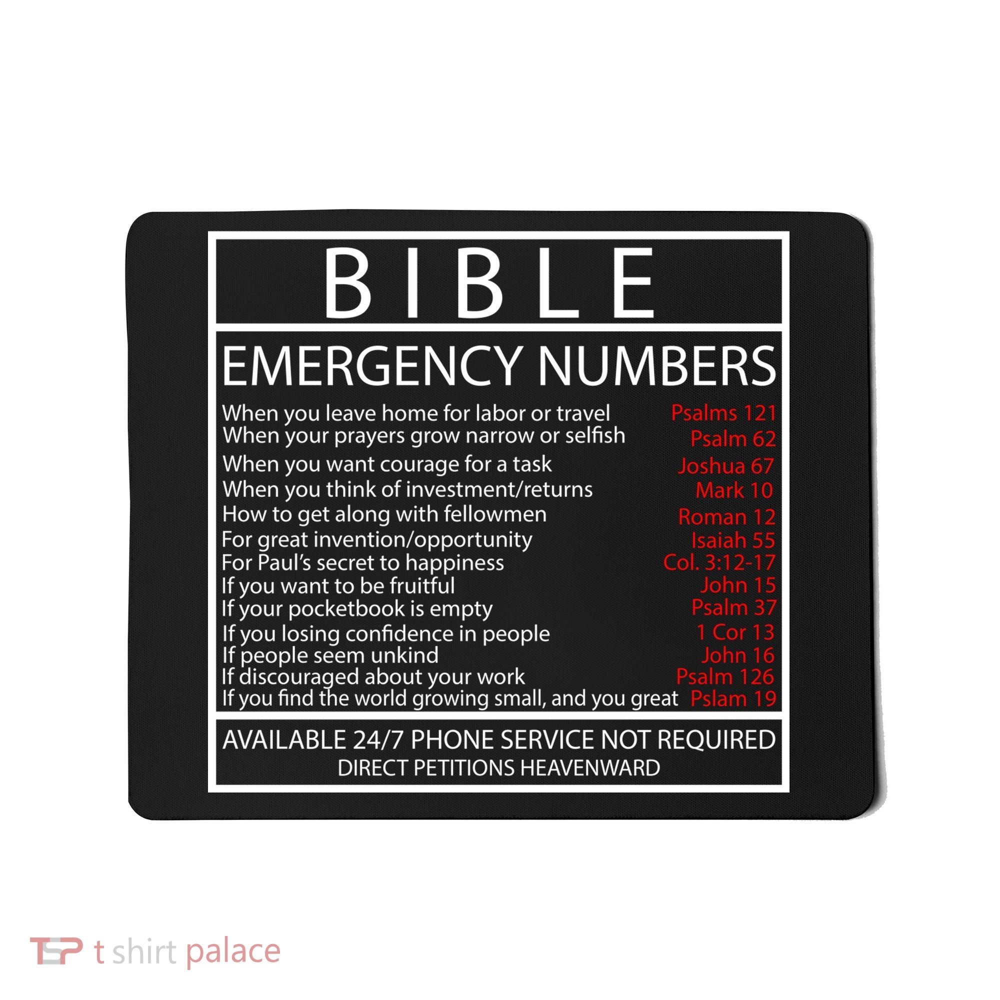 Bible Emergency Hotline Numbers Mousepad