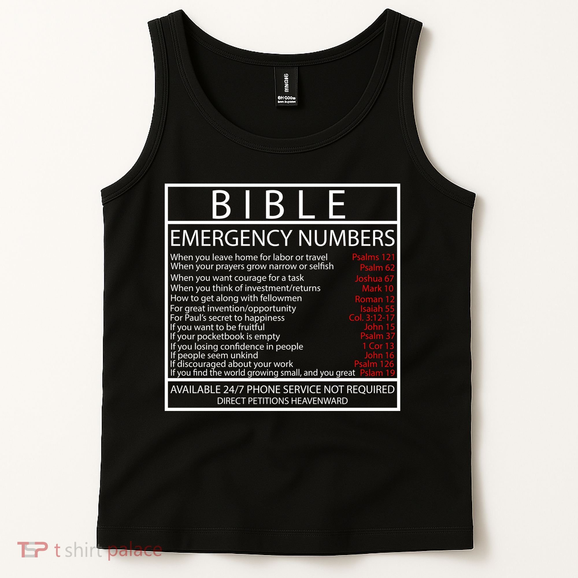 Bible Emergency Hotline Numbers Tank Top