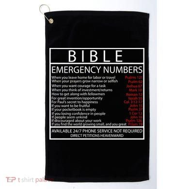 Bible Emergency Hotline Numbers Golf Towel